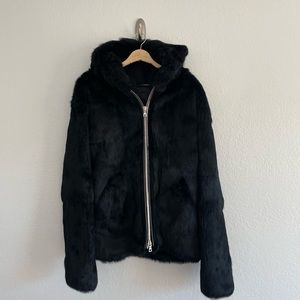 RtA rabbit fur parka with hood. Size Small, runs oversized. Very warm and soft!